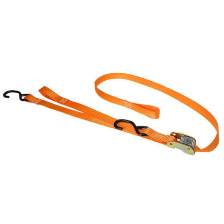 US CARGO CONTROL 1" x 6' Cam Buckle Handlebar Strap w/S-Hooks & Pull Loop Orange C506SHLP-OR